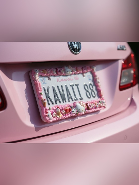 Hand Crafted Accessories - Custom  whit me your  License Plate Frame Kawaii !!!!